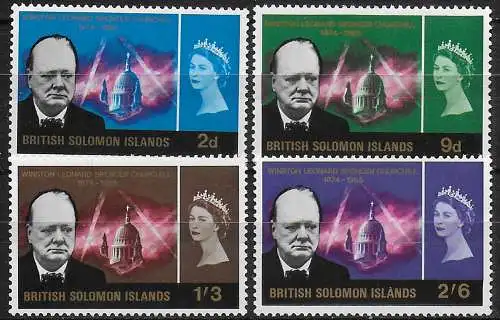 1966 British Solomon Churchill Commemoration 4v. MNH SG n. 131/34