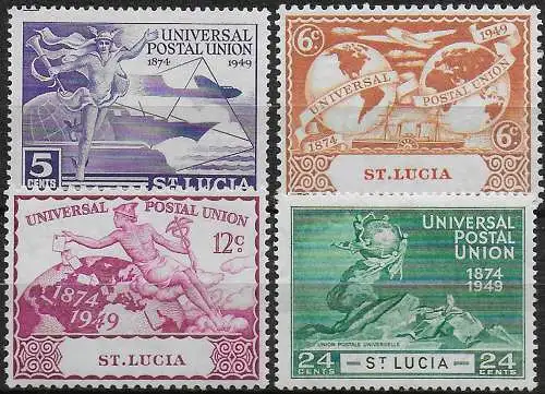 1949 St Lucia UPU 75th Anniversary 4v. MNH SG n. 160/63