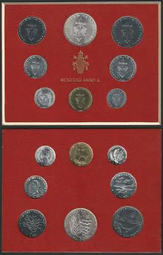 1972 Vaticano mint divisional series 8 coins FDC-BU