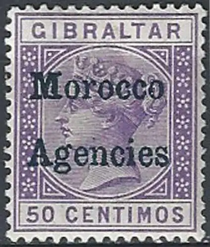 1898 Morocco Agencies 50c. bright lilac MH SG n. 6