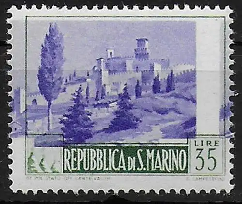 1949 San Marino Paesaggi L. 35 varietà MNH Sass. n. 352a