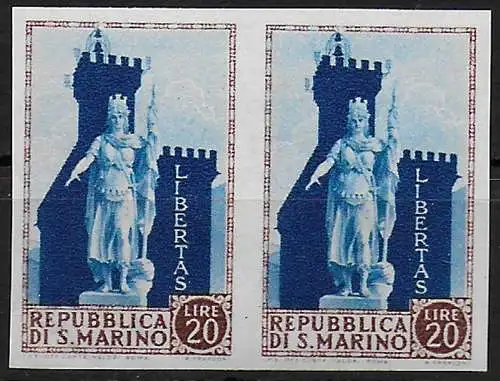 1954 San Marino statua della Libertà cp. nd MNH Sass. n. 420a