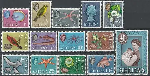 1961 St Helena animals 14v. MNH SG n. 176/89