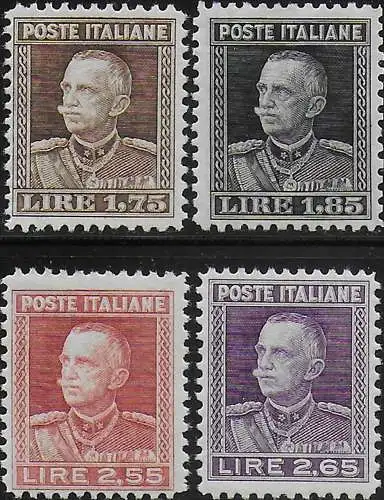 1927 Italia effigy of VE III 4v. MNH Sassone n. 214/17