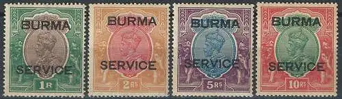 1937 Burma George VI official stamps 4v. MH SG. n. O11/14