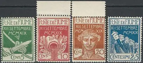 1920 Fiume Legionari 4v. MNH Sassone n. 127/30