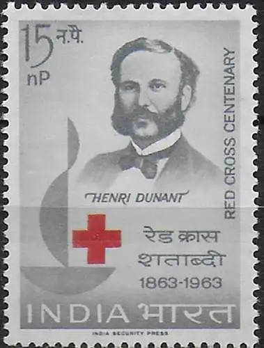 1963 India Red Cross Centenary 1v. MNH SG n. 467