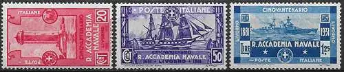 1931 Italia Accademia navale 3v. mc MNH Sassone n. 300/02