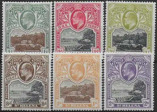 1903 St Helena 6v. MH SG n. 55/60