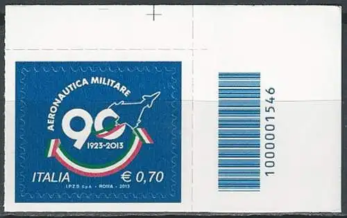 2013 Italia aeronautica militare codice a barre Unif. 3439