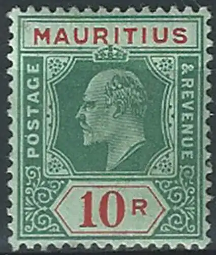 1910 Mauritius Edoardo VII 10r. MNH SG n. 195