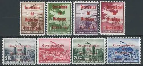 1941 Montenegro 8v. PA MNH Sass. n. 18/25