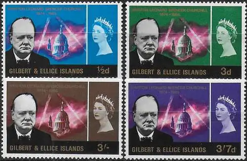 1966 Gilbert and Ellice Islands Churchill Commemoration 4v. MNH SG n. 106/09