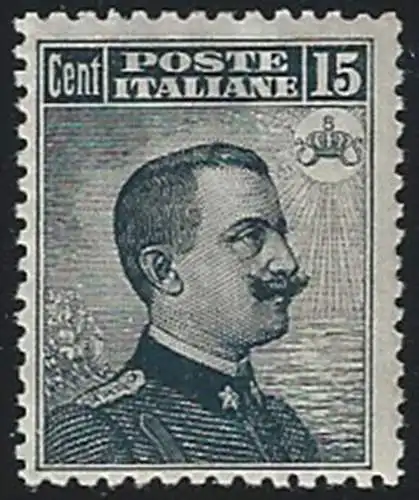 1909 Italia VE III 15c. grigio nero II tipo MNH Sassone n. 86