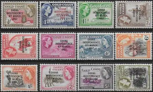 1957 Ghana Independence 12v. MNH SG n. 170/81