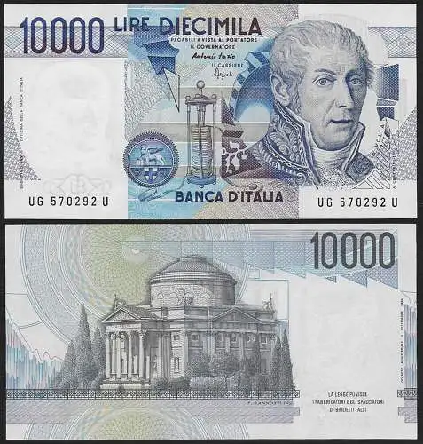 1995 Italia Lire 10.000 A. Volta FDS Rif BI 76G Gigante