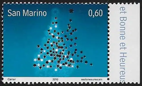 2010 San Marino Natale euro 0,60 MNH Sass. n. 2303a