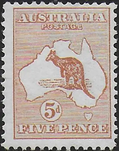 1913 Australia Kamgaroo 5d. chestnut MNH SG n. 8