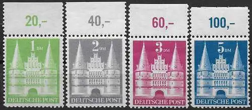 1948 Germania Bizona Lubecca MNH Unif n. 65/68