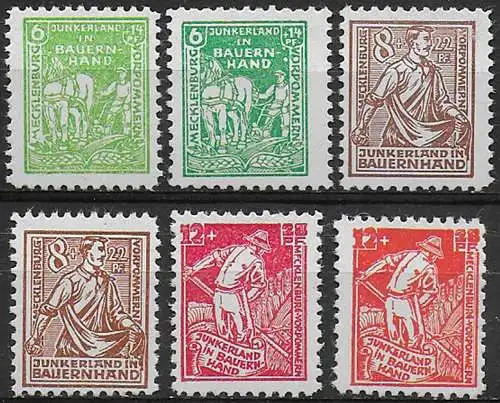 1945 Germania Schwerin sovietica 3v.+3v. MNH Unif n. 23/25