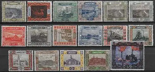 1921 Saar vedute 17v. MNH Unificato n. 53/68