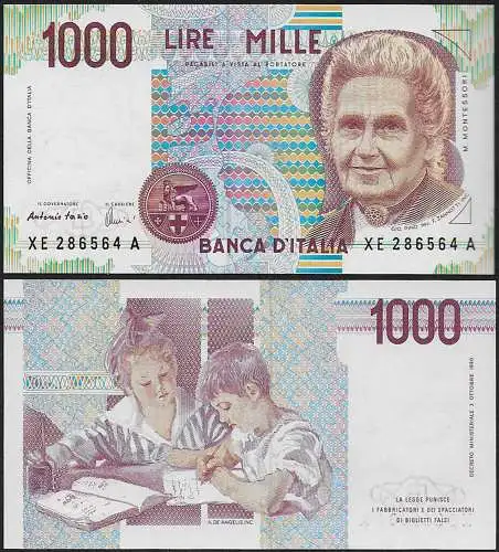 1997 Italia Lire 1.000 Maria Montessori FDS Rif BI 58Ea Gigante