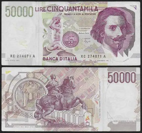 1995 Lire 50.000 Bernini 2nd type BB Rif. BI 81Ca Gigante