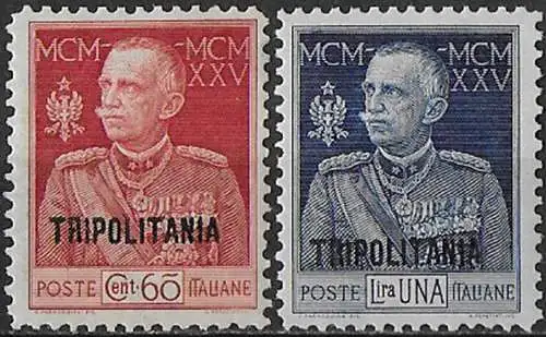 1925 Tripolitania Giubileo 2v. MNH Sassone n. 23/24