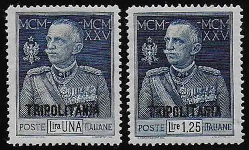 1925-26 Tripolitania Giubileo 2v. bc. MNH Sassone n. 26/27