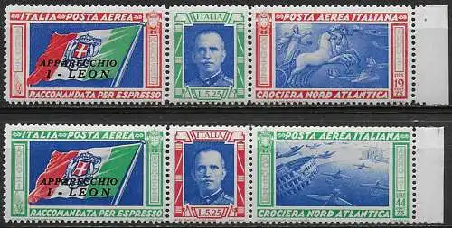 1933 Italia Crociera I-LEON MNH Sassone A n. 51H/52H