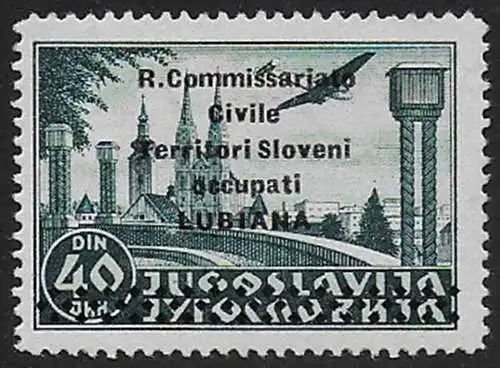 1941 Lubiana 40d. airmail MNH Sassone n. 9A