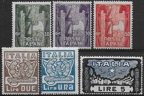 1923 Italia Marcia su Roma 6v. MNH Sassone n. 141/46