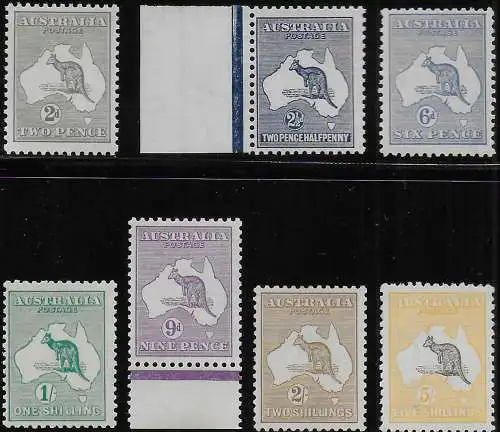 1915 Australia Kamgaroo 7v. W 5 MNH SG n. 24/30