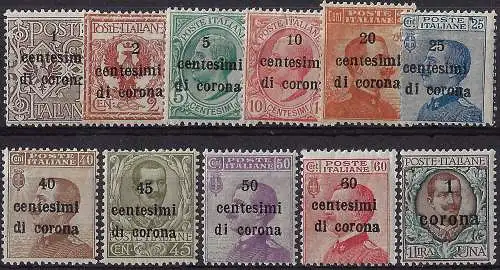 1919 Trento e Trieste ordinaria 11v. MNH Sassone n. 1/11