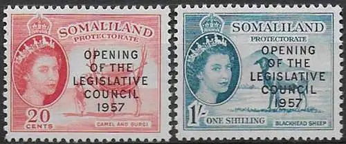 1957 Somaliland Legislative Council Opening 2v. MNH SG n. 149/50