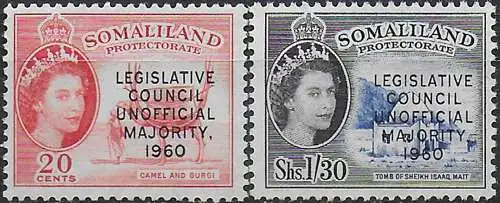 1960 Somaliland Legislative Council 2v. MNH SG n. 151/52