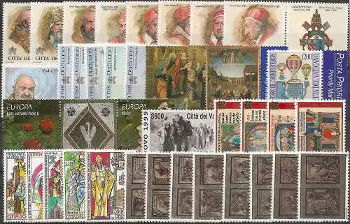 1999 Vaticano complete year 39v+3MS MNH