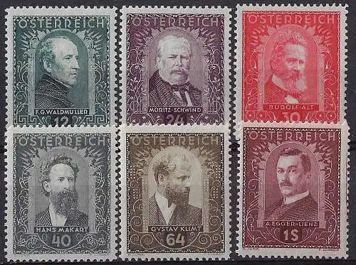 1932 Austria pittori 6v. MNH Unificato n. 420/25