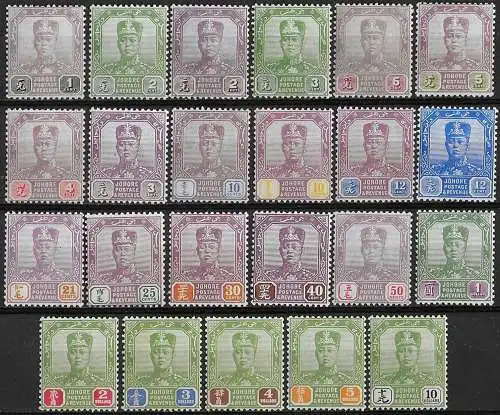 1922-41 Johore Sultan Sir Ibrahim 23v. MH SG n. 103/25