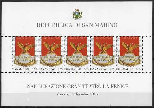 2003 San Marino teatro La Fenice MS MNH Sassone n. 73