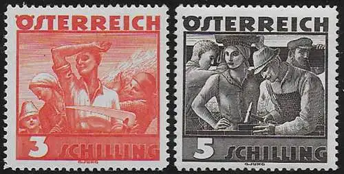 1936 Austria costumi popolari MNH Unif n. 482/83