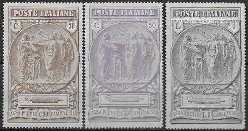 1923 Italia Camicie Nere 3v. bc MNH Sassone n. 147/49