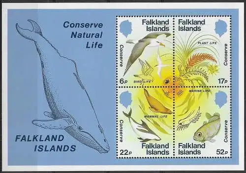 1984 Falkland Islands Conserve Natural Life MS MNH SG n. 496