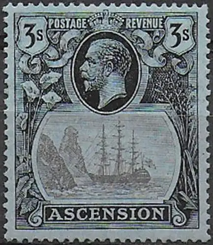 1924 Ascension 3s. cleft rock MH SG n. 20c