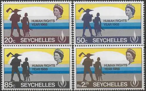 1968 Seychelles human rights 4v. MNH SG n. 249/52