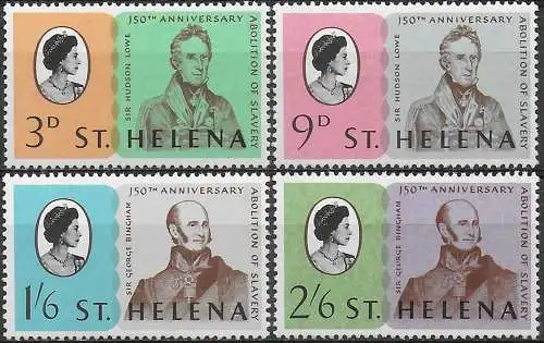 1968 St Helena abolition of slavery 4v. MNH SG n. 222/25