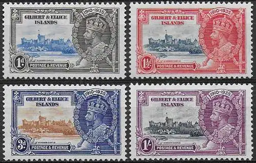 1935 Gilbert and Ellice Silver Jubilee 4v. MNH SG n. 36/39