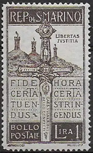 1923 San Marino pro volontari di guerra 1v. MNH Sassone n. 97