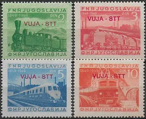 1950 Trieste B Ferrovie 4v. MNH Sassone n. 19/22