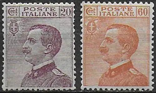 1926 Italia VE III effigie 2v. bc MNH Sassone n. 204/05